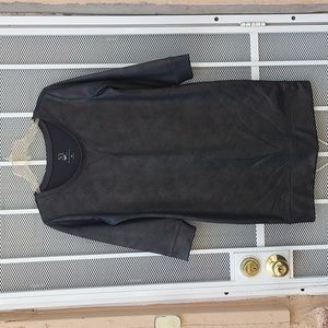 NEW YORK and CO BLACK LEATHER LIKE DRESS SIZE XS